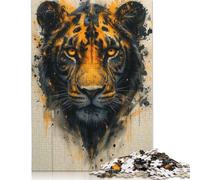 Black Jaguar Painting Puzzle for Adults And Teenagers 500 Pieces Wooden Puzzles for Adults & Teenager Unique Home Decor And Gifts 500pcs (52x38cm)