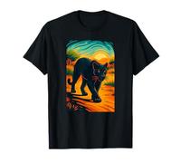 Black Jaguar Panther Sunset Jungle Art, Love Big Cats T-Shirt