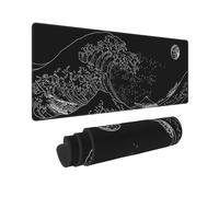 Black Japanese Gaming Mouse Pad for Desk