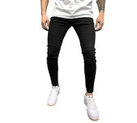 Black Jeans Mens - Skinny-Fit Stretch Jean Comfy Denim Jeans Classic Business Jeans Stylish Wrinkle-Resistant Denim Pants Slim Fit Jean Distressed Comfort Waist Pants Biker Jeans Casual Workwear XXXL