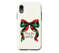 Black Joy Soft Life Ribbon Bow African American Juneteenth Case for iPhone XR