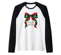 Black Joy Soft Life Ribbon Bow African American Juneteenth Raglan Baseball Tee