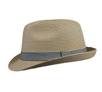 Black Jungle Peron straw hat summer hat beach hat leisure hat natural trilby (natural, 56 cm)