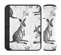 Black Kangaroo White 2 pcs seat Belt Padded Cover Protects Your Neck and Shoulders for SUV forro para cinturon de segurida