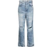 Black Kate Straight-Leg Ripped Jeans, female, Cotton Citizen, Straight Fit Jeans, Blue, W28, Jeans W28