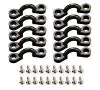 Black Kayak Pad Eye Kit 10PCS Nylon Bungee Deck Loops Tie Down with 20 Pieces Screws Kayaking Accessories for Boat Kayak Deck Rigging Kits