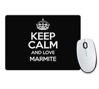 Black Keep Calm And Love Marmite Mouse Mat Colour 2645 by Kustom Design