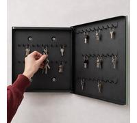 Black Key Storage Cabinet for Hallway Glass Front The City In The Morning