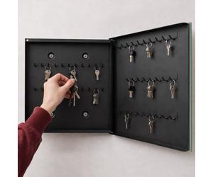Black Key Storage Cabinet Wall Mounted Decorative Key Holder Summer Cruise