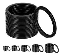 Black Keychain Rings Pack of 50, Round Split Metal Key Rings, Keyring Supplies