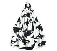 Black-Killer-Whales Adult Witch Hooded Cape, Halloween Costume Hooded Cloak
