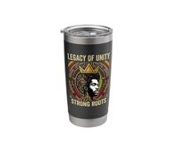 Black King Afro Crown Legacy Unity Strong Roots Design Stainless Steel Insulated Tumbler