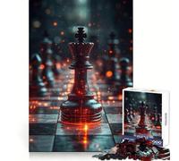 Black King Chess Piece Jigsaw Puzzles for Adults 1000 Mental Sharpness Restful Pleasure Precise Fit Meaningful Gift (50x75cm)