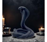 Black King Cobra Snake Statue Figurine Sculpture Candlestick Holder Animal Figure Collectible Gifts for Snake Lover Office Home Outdoor Decor