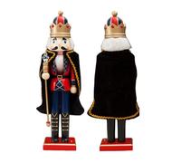 Black King Nutcracker, Large Wooden Christmas Soldier 38CM, Traditional Nutcracker Puppet Toy Gift for Kids