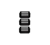 (Black ) Kitchen 3 Tier Storage Basket Rack Stack-Able 18Cm