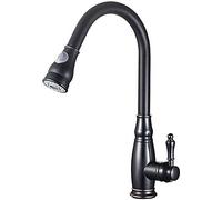 Black Kitchen Faucet Antique Bathroom Tap Copper Sink Mixer Hot & Cold Water Stylish Design Easy Install Modern & Blend Perfect for Home