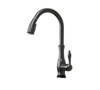 Black Kitchen Faucet Pull Out Sink Mixer Tap 360° Rotation Single Lever Water Crane for Kitchen & Bathroom Durable Nero Finish Modern Design Easy Installation 866011