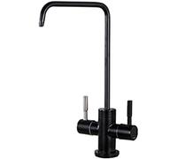 Black Kitchen Faucet with 360° Rotation Compatible with All Water Filter Systems & Reverse Osmosis Potable Water Filter Tap for Kitchen Sink
