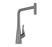Black Kitchen Faucet with 360° Swivel Spout Hot & Cold Copper Pull-Down Spray Head Modern Sink Mixer Tap Sleek Design for Easy Cleaning and Use