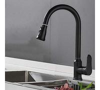 Black Kitchen Faucet with Pull Down Sprayer 2 Mode Swivel Nozzle Single Handle Design Pull Out Kitchen Sink Faucet Modern High Arc Style for Easy Use