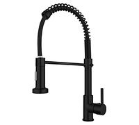 Black Kitchen Faucet with Pull Down Sprayer Solid Brass Swivel Sink Mixer Tap SingHandHot & Cold Water Faucet for Modern Kitchens