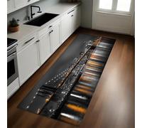 Black Kitchen Mat Building the Brooklyn Bridge Non-Slip Washable Standing Mat 40 x 120 cm Carpet Runner for Kitchen Laundry Home Office