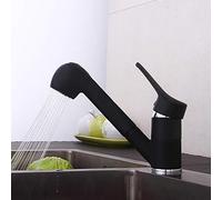 Black Kitchen Mixer Tap with Pull Out Spray Head Retro Deck Mounted Single Lever Faucet with Aerator for Kitchen Sink - Stylish and Functional Torneira Cozinha