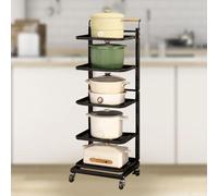 Black Kitchen nizer - 5x5 Shelf Storage for Cabinets & Drawers Space-Saving Rangement et nisation de Cuisine Durable & Stylish Étagère for Home nization