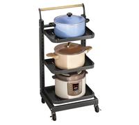 Black Kitchen nizer Rack - 3-Tier Small Pot Shelf for Space-Saving Storage Ideal for Pantry & Countertop nization Durable & Stylish Kitchen Storage Solution
