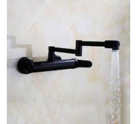 Black Kitchen Pot Filler Mixer Tap Wall Mounted Universal Hot & Cold Faucet Multifunctional Single Handle Double Hole for Kitchen Sinks - Dual Mode Design