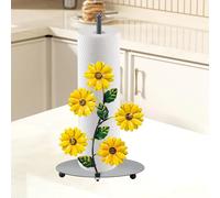 Black Kitchen Roll Holder Sunflower Paper Towel Holder Iron Free Standing Kitchen Towel Holders Non Slip Countertop Organizer Vintage Farmhouse Home Decoration Accessories 18x33cm