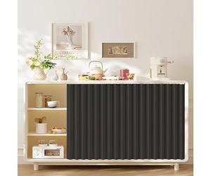 Black Kitchen Shelf ain with Ripple Pleat Adhesive Silent Track for Cabi and Appliances 100cm x 100cm Ideal for Laundry Room and Shoe Sto.