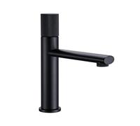 Black Kitchen Sink Faucet, Short Brass Bathroom Basin Tap, Hot & Cold Water Mixer, Deck-Mounted, Modern Design for Home & Kitchen, & Stylish Plumbing Fixture