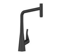 Black Kitchen Sink Faucet with 360° Swivel Spout, Hot & Cold Pull-Down Sprayer, Durable Copper Construction, Modern Design for Home and Commercial Use