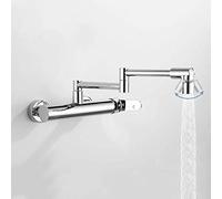 Black Kitchen Sink T Mixer Faucet Wall Mounted Pot Filler with Hot & Cold Single Handle Universal Multifunctional Kitchen Tap for Modern Sinks