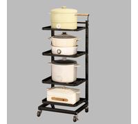 Black Kitchen Storage nizer - 4-Board Rolling Vegetable Basket Pantry nizer with Wheels Efficient Space-Saving Storage Solution for Fruits and Veggies