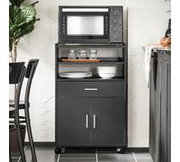 SoBuy Kitchen Trolley Mobile Storage Black