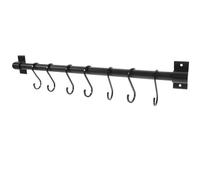 Black Kitchen Utensil Holder - Space Aluminum Support with Adjustable Hooks Double-Use Design No Drill Required Practicalfor Kitchen Bathroom & Office