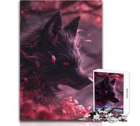 Black Kitsune Evil Fox Puzzles for Teenagers 1000 Pieces Problem Solving Educational Fun Wonderful Thoughtful Present Option Size 50x75cm