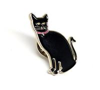 BLACK KITTEN CAT Metal Enamel Pin Badge Brooch