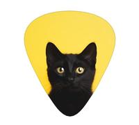 Black kitten guitar pick set, 3 different thicknesses, 12 pieces for a variety of instruments