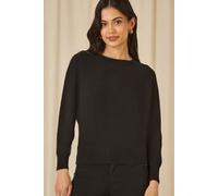 Black Knitted Batwing Jumper Yumi Black M