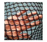 Black Knotless Rope Netting 4cm Mesh 4mm Thickness Safety Net for Stairs & Balconies Customizable Size (1x7m/3x23ft) -& Secure Protection