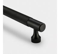 Black Knurled Cabinet T Bar Handle - Solid Brass - Hole Centre 224mm - Se Home