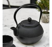 Black Kyusu 800ml Cast Iron Teapot with Infuser Mesh Strainer Loose Leaf Japanese Style Tetsukyusu Tetsubin Tea Kettle