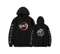 (Black, L) Demon No Slayerkimetsu Yaiba Hoodie Anime Cosplay Coat Pullover Tops Sweatshirt
