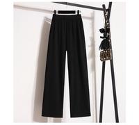 (black, L) DIMANAF Spring 2024 Plus Size Long Pants Women Basic Elastic Loose High Waist Vintage Solid Loose Trousers Wide Leg Pants 5XL