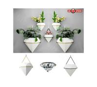 (Black-L) Geometric Flower Pot Indoor Hanging Planter