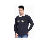 (Black, L) Men's Six Nation Rugby Long Sleeve Sports Jersey